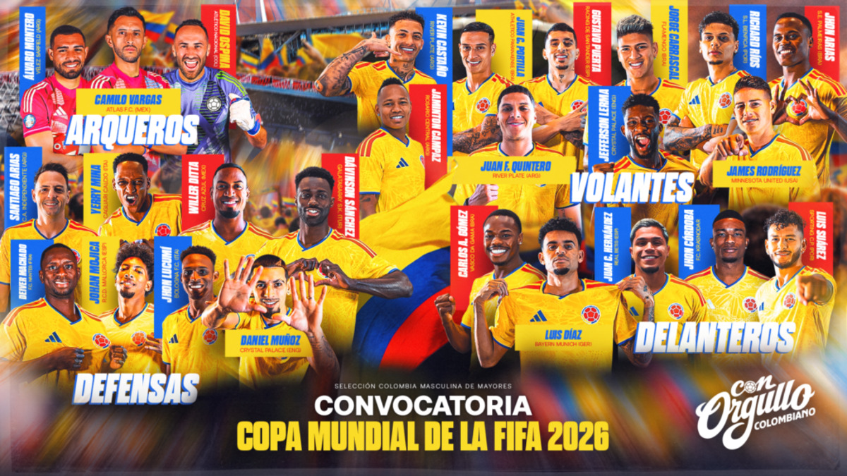 Lista de 26 convocados de colombia a la copa mundial de la FIFA.