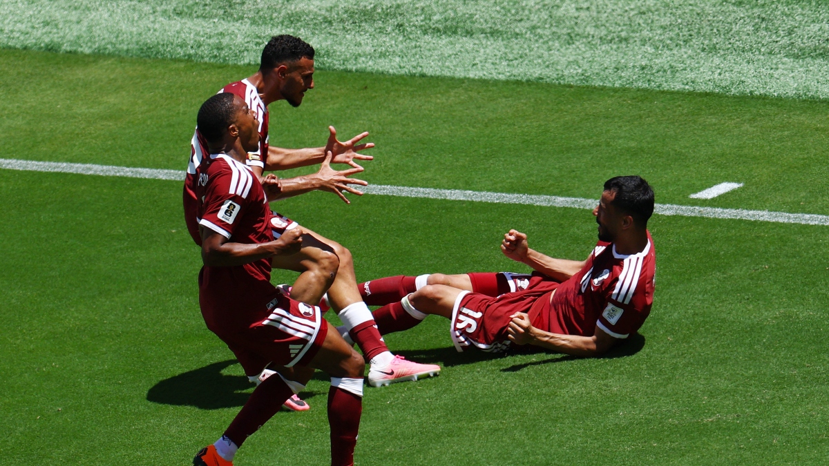 Qatar celebrando el gol del empate
